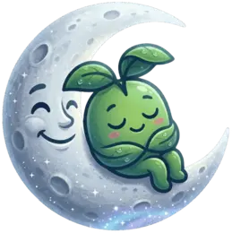 La mascota de Plantuka mirando la luna