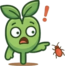 La mascota de Plantuka señalando un escarabajo